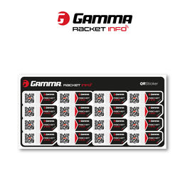 Gamma Gamma Racket Info, 16 Besaitungsaufkleber - QR Sticker Profikarte